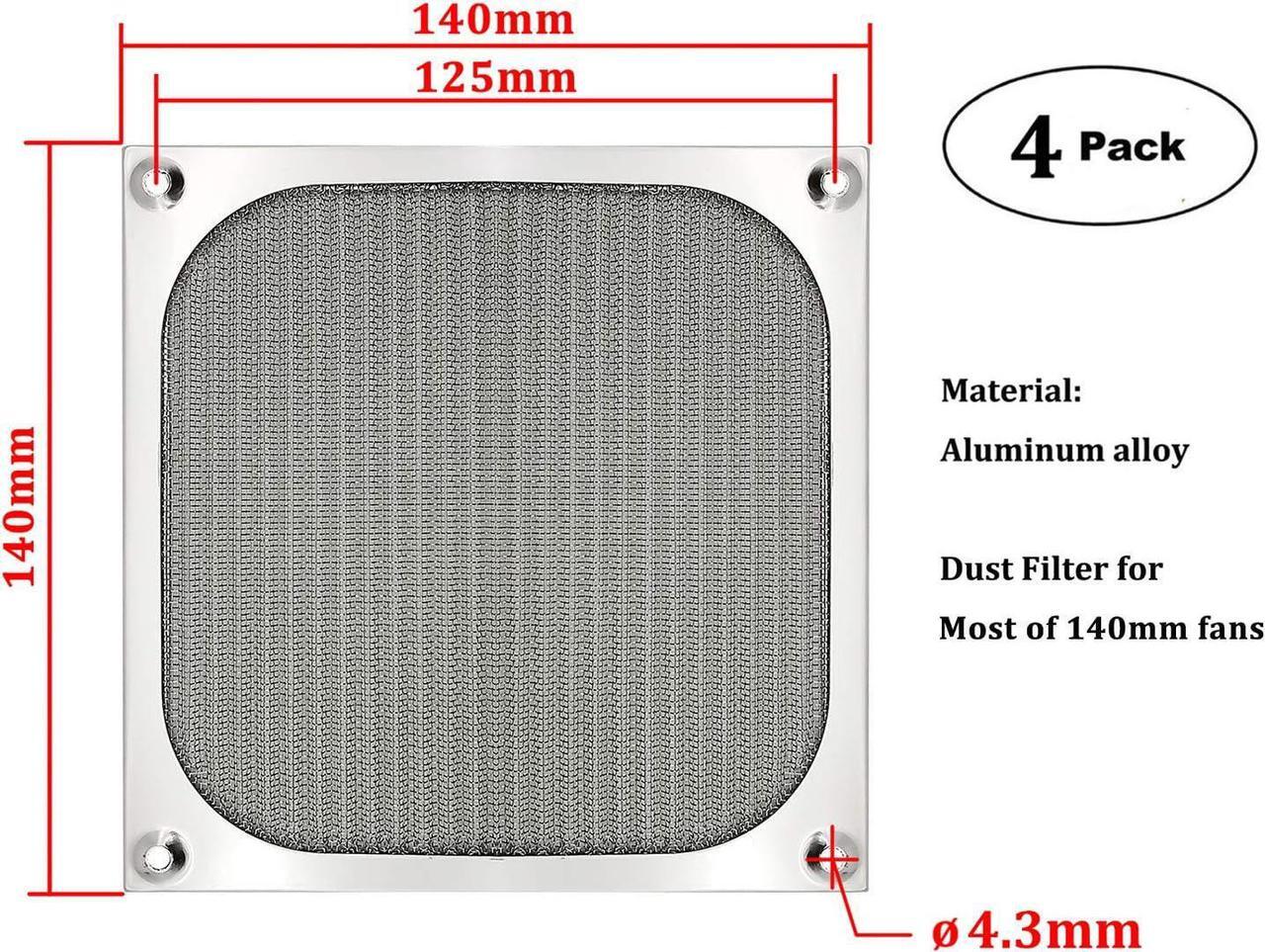 Alt view image 2 of 7 - WERLEO 140mm PC Computer Case Fan Dust Filter Grills Dustproof Case Cover with Screws, Aluminum Frame Ultra Fine Stainelss Steel Mesh - 4 Pack Silver