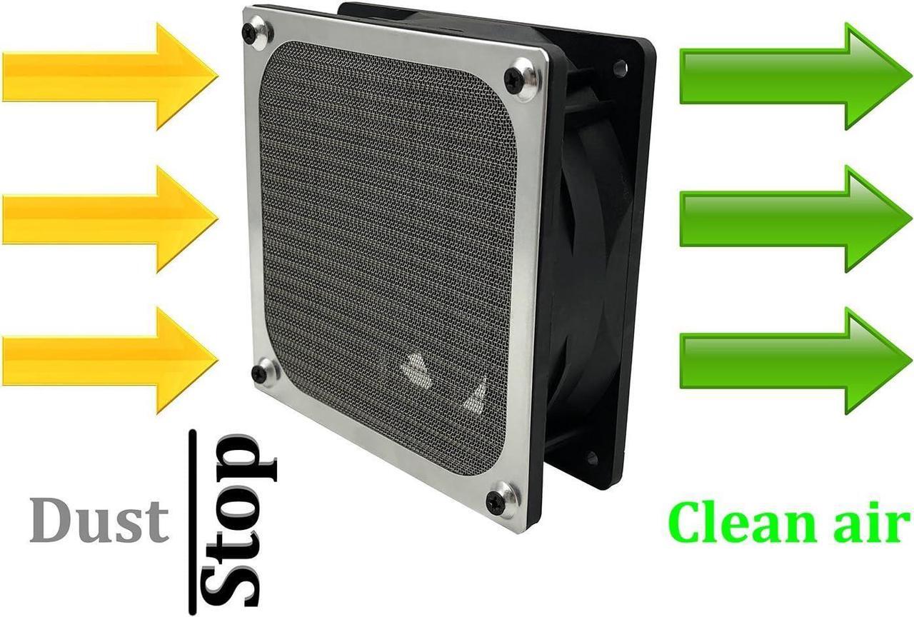Alt view image 4 of 7 - WERLEO 140mm PC Computer Case Fan Dust Filter Grills Dustproof Case Cover with Screws, Aluminum Frame Ultra Fine Stainelss Steel Mesh - 4 Pack Silver