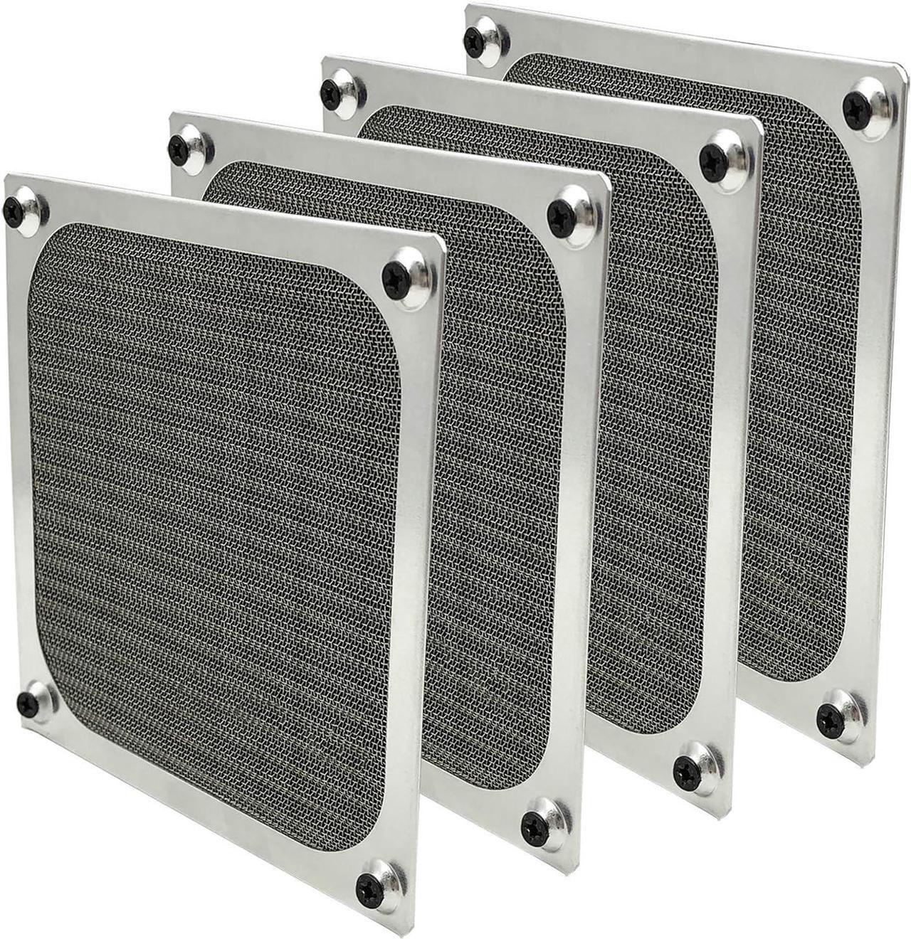 Main image of WERLEO 140mm PC Computer Case Fan Dust Filter Grills Dustproof Case Cover with Screws, Aluminum Frame Ultra Fine Stainelss Steel Mesh - 4 Pack Silver