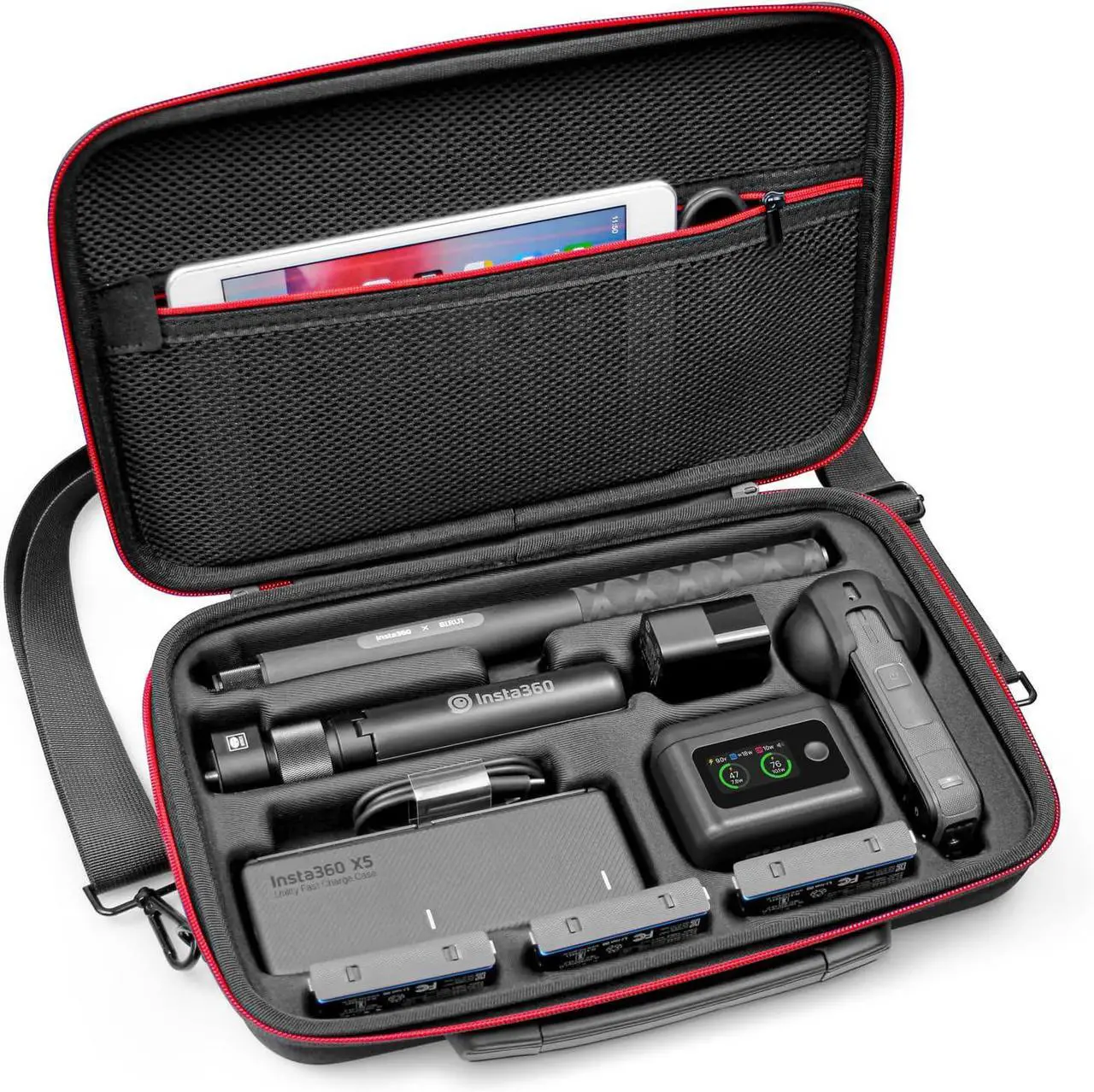 Main image of WERLEO Carrying Case for Insta360 X4 X5, Anti-water Splash, Anti-shock Compact Travel Bag w/Shoulder Strap, Handy Handle & Pocket, Protective Storage Nylon Case for Insta 360 X5 X4 Accessories