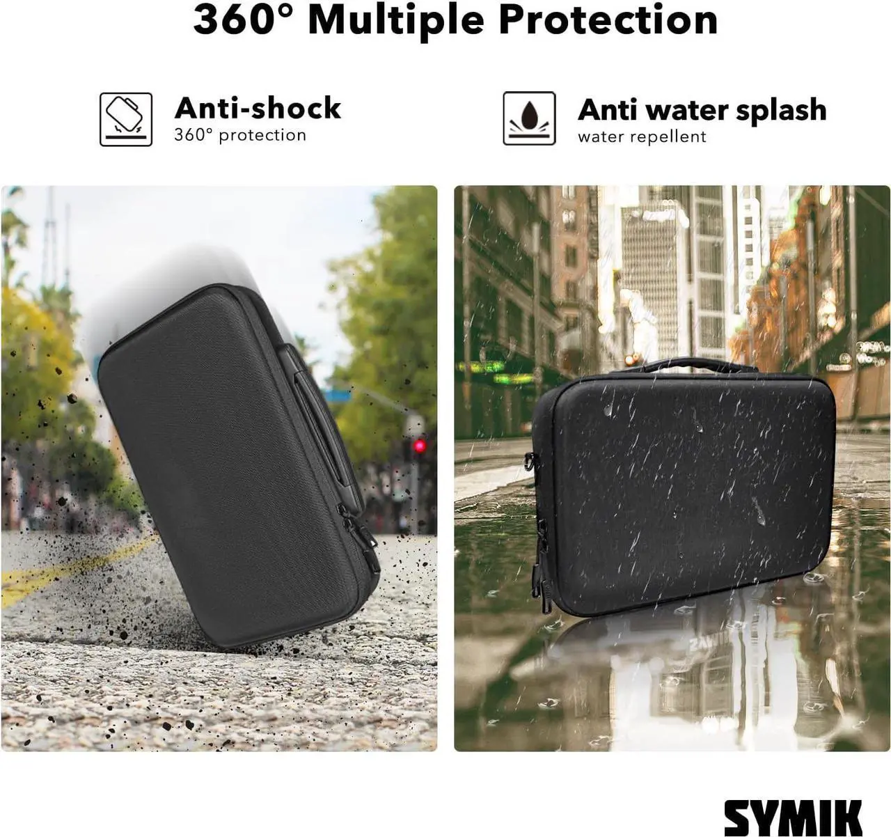 Alt view image 5 of 7 - WERLEO Carrying Case for Insta360 X4 X5, Anti-water Splash, Anti-shock Compact Travel Bag w/Shoulder Strap, Handy Handle & Pocket, Protective Storage Nylon Case for Insta 360 X5 X4 Accessories