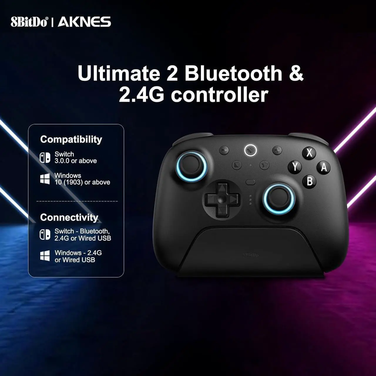 Alt view image 5 of 7 - WERLEO 8BitDo Ultimate 2 Bluetooth Controller for Switch, Switch 2, PC&Windows,Switch Pro Controller with TMR Joysticks,Tactile/Hall Triggers,Programmable L4/R4 Bumpers,2 Back Paddle Buttons,RGB Ring,