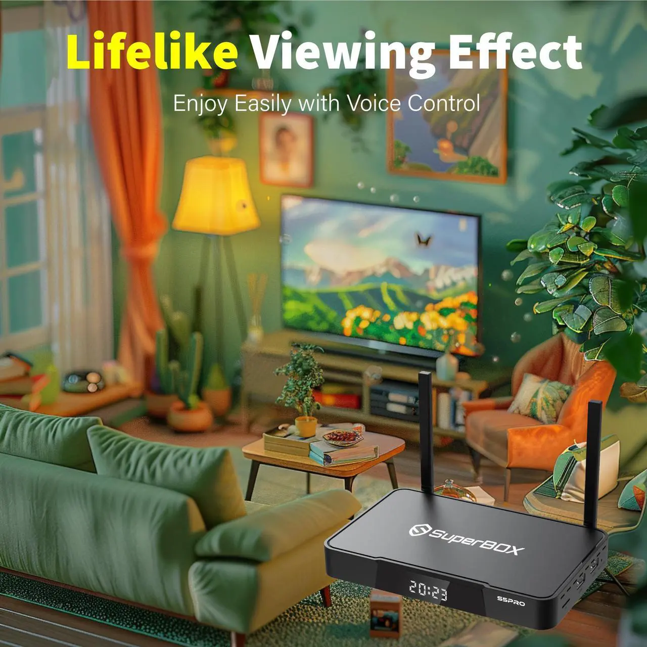 Alt view image 5 of 7 - Besttop S5Pro 2025 SuperBox for Smart TV, Wireless Voice Remote Included, 1000M Ethernet Port Fast Speed S5pro Super Box with Voice Remote, 4GB RAM+32GB Storage Easy Setup Guide by Seller