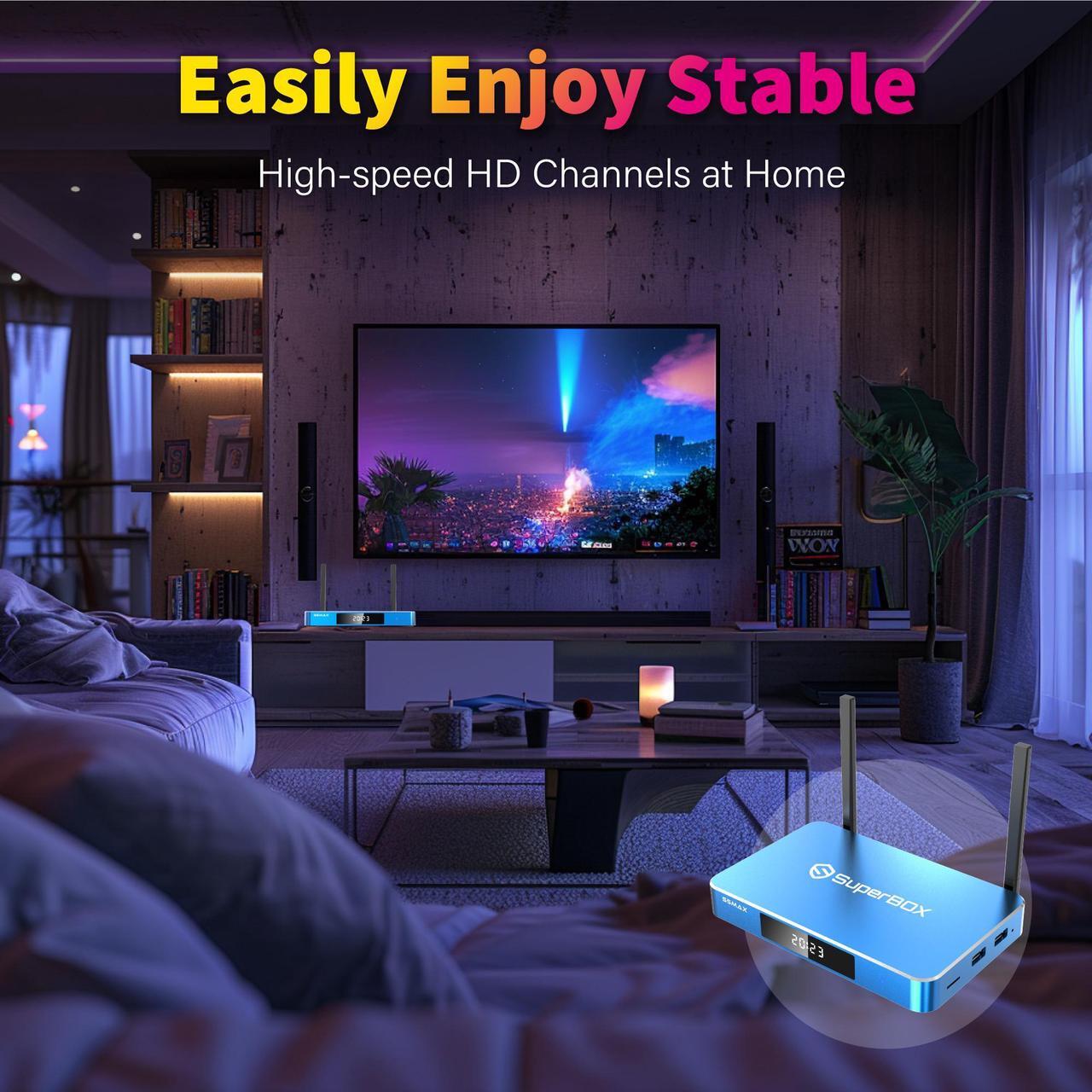 Alt view image 5 of 6 - Besttop Superbox S5 Max 2025 Fully Loaded, 4GB RAM+64GB ROM, Super Box S5 Max Smart TV Box with Voice Remote, 2T2R Dual Band WiFi, Easy Setup Guide & Phone Support by Authorised Seller