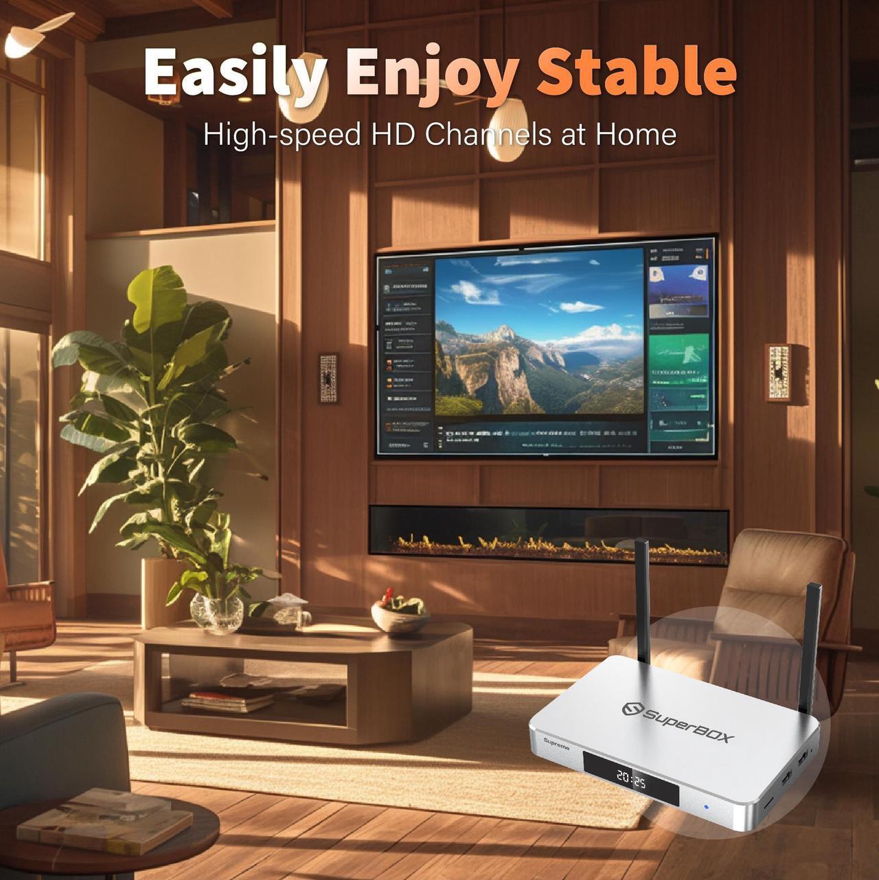 Alt view image 5 of 7 - Besttop Superbox Supreme 2025 Fully Loaded with Premium Bonus Content, 8K Smart TV Box with 4G+128G, Wireless Voice Remote, 1000M Ethernet Port Super Box, Easy Setup Guide