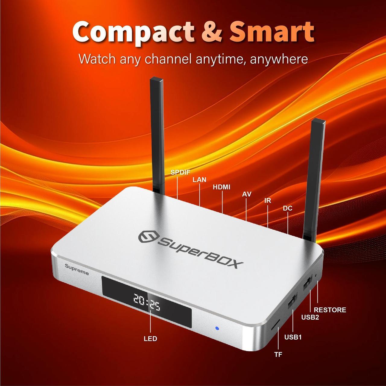 Alt view image 3 of 7 - Besttop Superbox Supreme 2025 Fully Loaded with Premium Bonus Content, 8K Smart TV Box with 4G+128G, Wireless Voice Remote, 1000M Ethernet Port Super Box, Easy Setup Guide