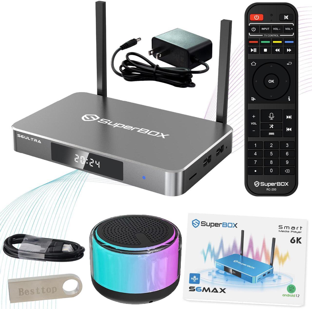 Main image of Besttop Latest SuperBox S6 Ultra Fully Loaded,2025 Newest Version,4G+128G Powerful Smart TV Box,Time Shift, Parental Control Time,Super Powerful Media Box with Voice Remote Control,Ideal for Home