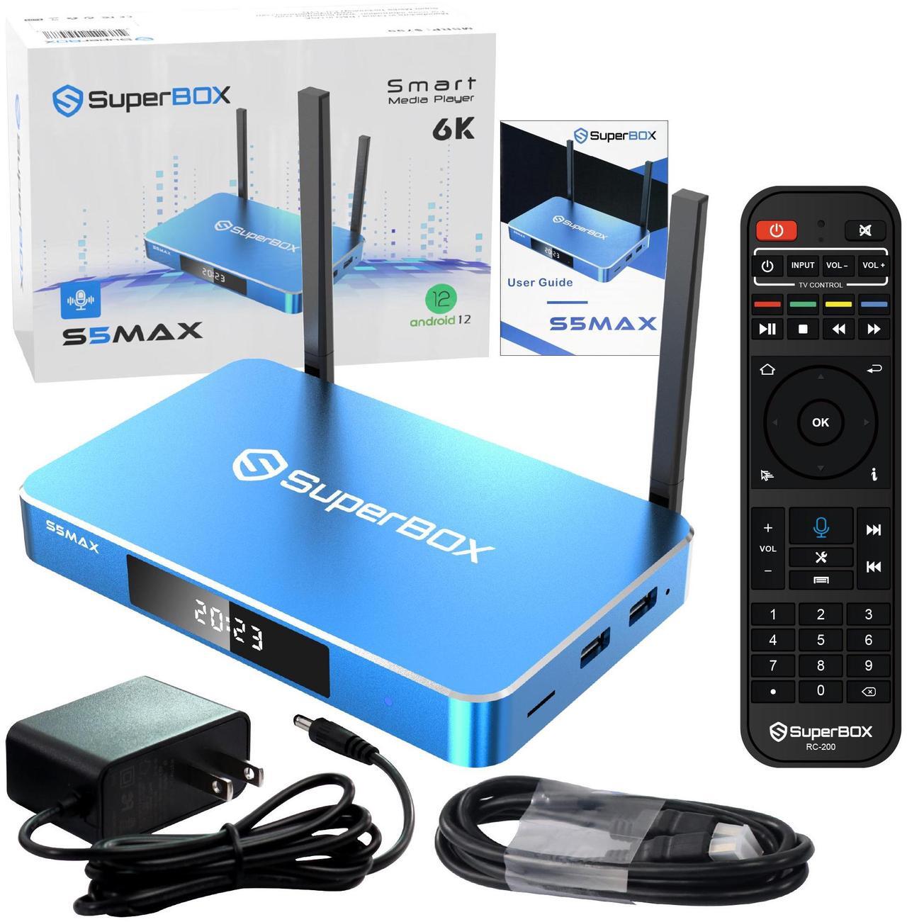 Main image of Besttop Superbox S5 Max 2025 Fully Loaded, 4GB RAM+64GB ROM, Super Box S5 Max Smart TV Box with Voice Remote, 2T2R Dual Band WiFi, Easy Setup Guide & Phone Support by Authorised Seller
