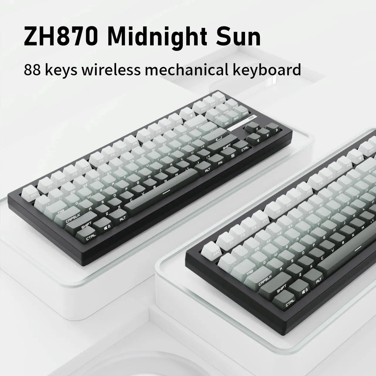 Alt view image 2 of 7 - ZORNHER ZH870 Wireless Mechanical Gaming Keyboard,80% Black Custom Creamy Sound Keyboard with Shine Through PBT Keycaps,Pre-lubed Linear Switches,Hot-Swappable,RGB Backlit,2.4GHz/USB-C/BT5.0