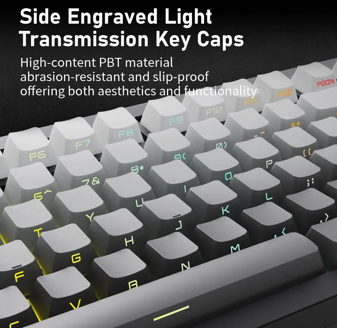 Alt view image 3 of 7 - ZORNHER ZH870 Wireless Mechanical Gaming Keyboard,80% Black Custom Creamy Sound Keyboard with Shine Through PBT Keycaps,Pre-lubed Linear Switches,Hot-Swappable,RGB Backlit,2.4GHz/USB-C/BT5.0