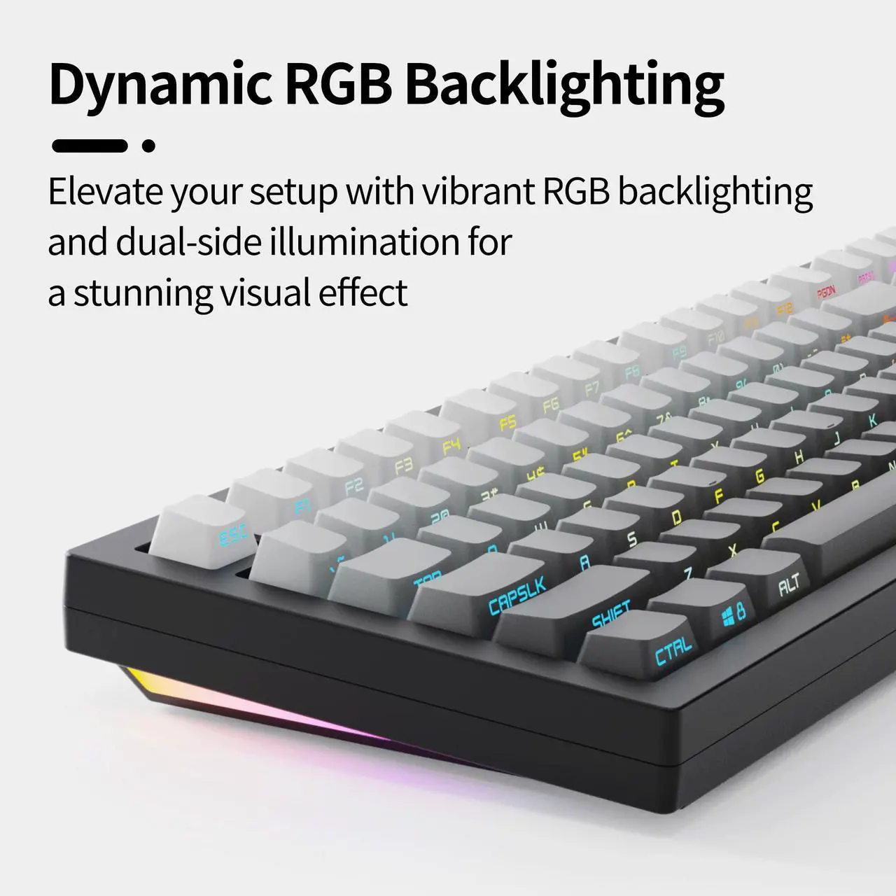 Alt view image 5 of 7 - ZORNHER ZH870 Wireless Mechanical Gaming Keyboard,80% Black Custom Creamy Sound Keyboard with Shine Through PBT Keycaps,Pre-lubed Linear Switches,Hot-Swappable,RGB Backlit,2.4GHz/USB-C/BT5.0