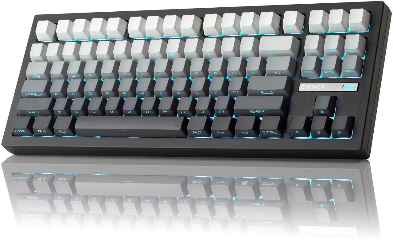 Main image of ZORNHER ZH870 Wireless Mechanical Gaming Keyboard,80% Black Custom Creamy Sound Keyboard with Shine Through PBT Keycaps,Pre-lubed Linear Switches,Hot-Swappable,RGB Backlit,2.4GHz/USB-C/BT5.0