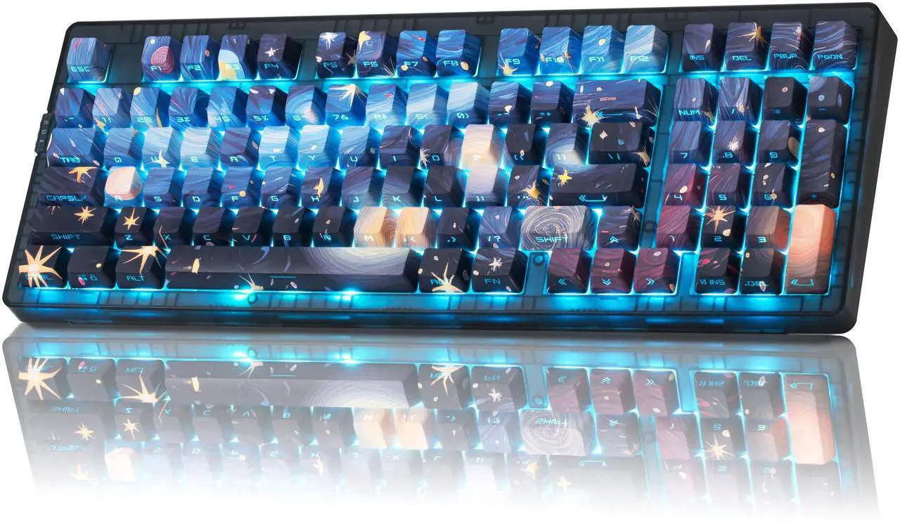 Main image of ZORNHER ZH980 Wireless Mechanical Gaming Keyboard,95% Blue Custom Creamy Keyboard with Number Pad,Starry Night Dye Sublimation PBT Keycaps,Pre-lubed Linear Switches,Hot-Swappable,RGB Backlit