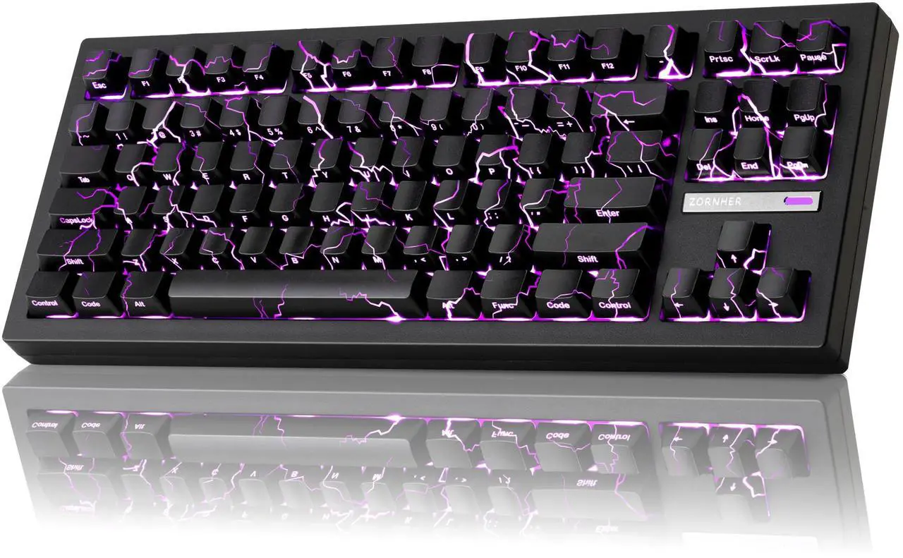 Main image of ZORNHER ZH870 Wireless Mechanical Gaming Keyboard,80% Black Custom Creamy Sound Keyboard with Shine Though Lighning IMD Keycaps,Pre-lubed Linear Switches,Hot-Swappable,RGB Backlit