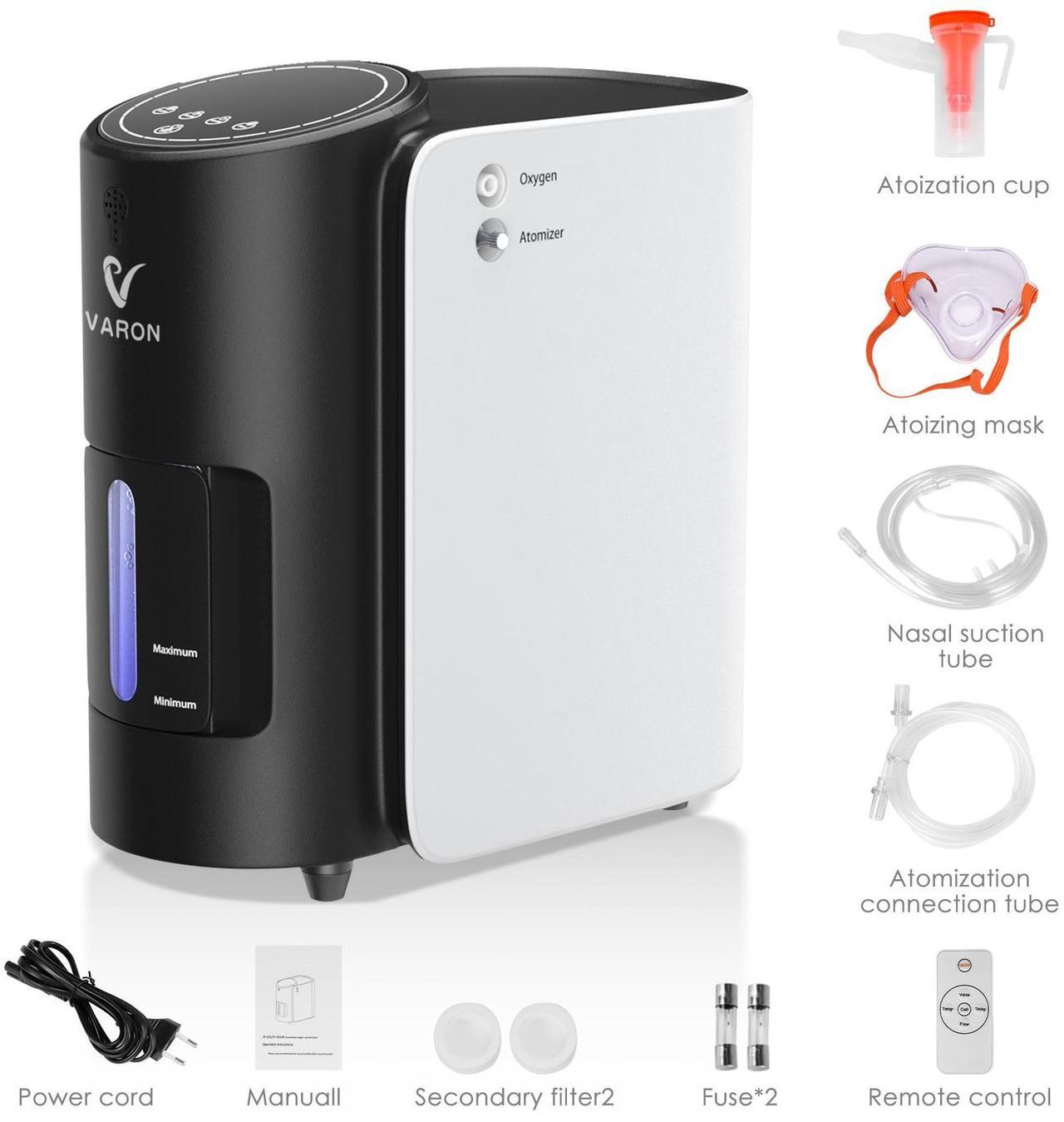 Alt view image 3 of 6 - Monport | Adjustable Oxygen Concentrator 1-7L/min with Nebulizer - 35%-90% Concentration, 48dB Quiet, Remote Control & Timer for Office/Home/Travel