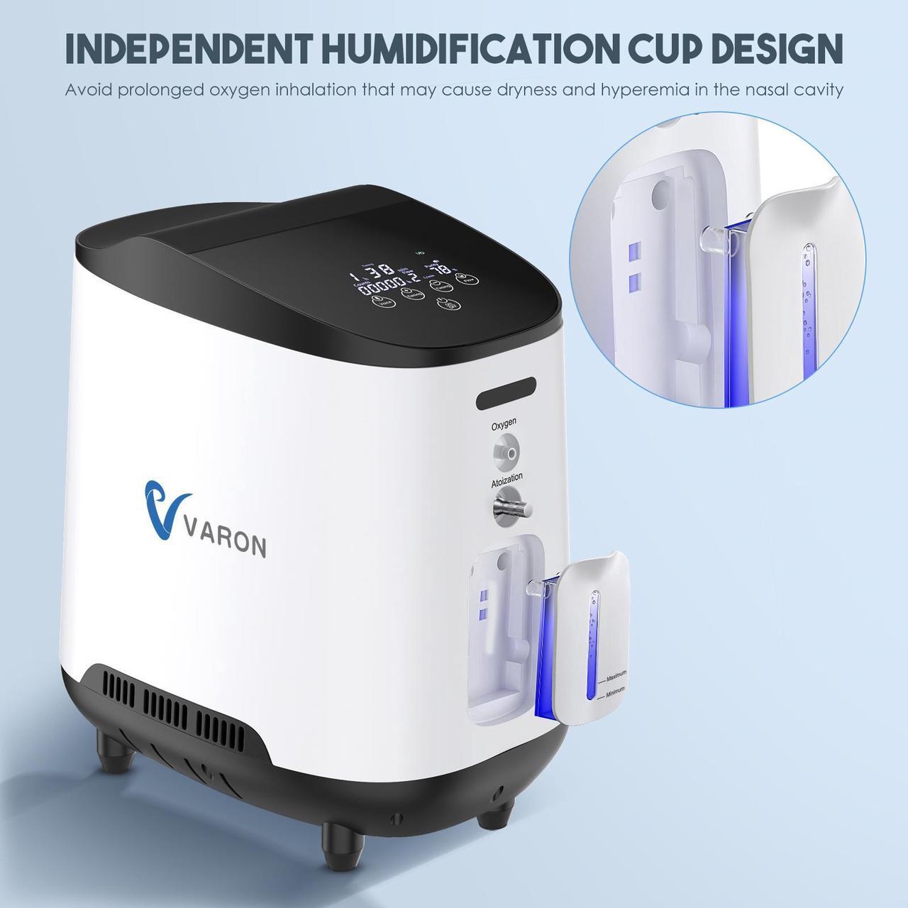 Alt view image 6 of 7 - Monport| Portable Oxygen Machine 1-7L/min with Nebulizer - 35%-90% Concentration, 48dB Quiet,  for Office/Home/Travel Use (Include Remote & Accessories)