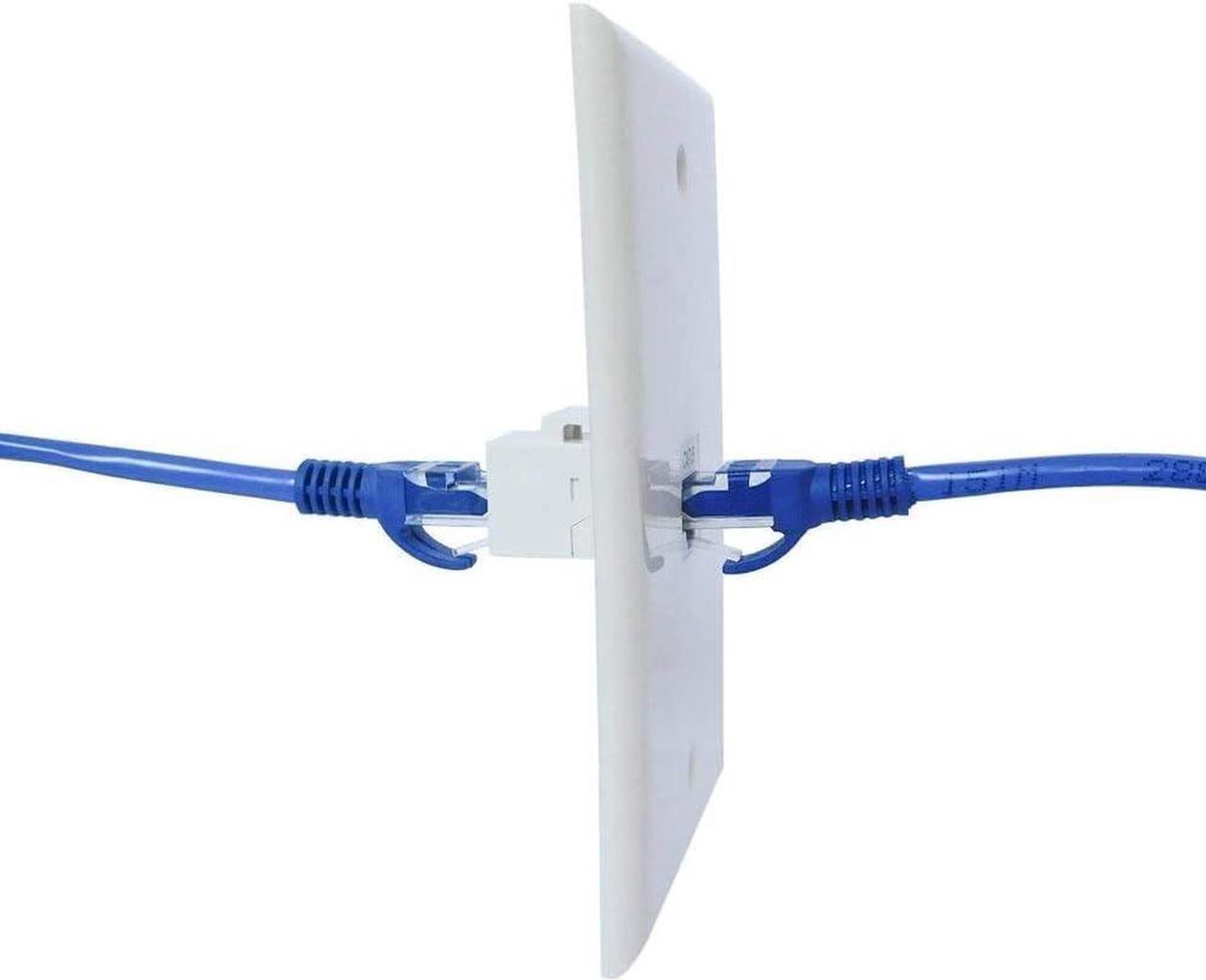 Alt view image 5 of 5 - DIXSG Female to Female Cat6 Keystone RJ45 Couplers, 10 Pack, White, Tablet
