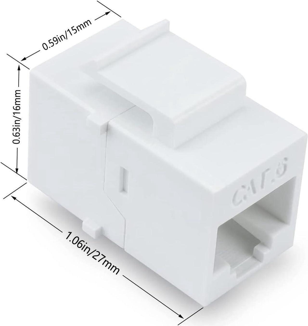 Alt view image 2 of 5 - DIXSG Female to Female Cat6 Keystone RJ45 Couplers, 10 Pack, White, Tablet