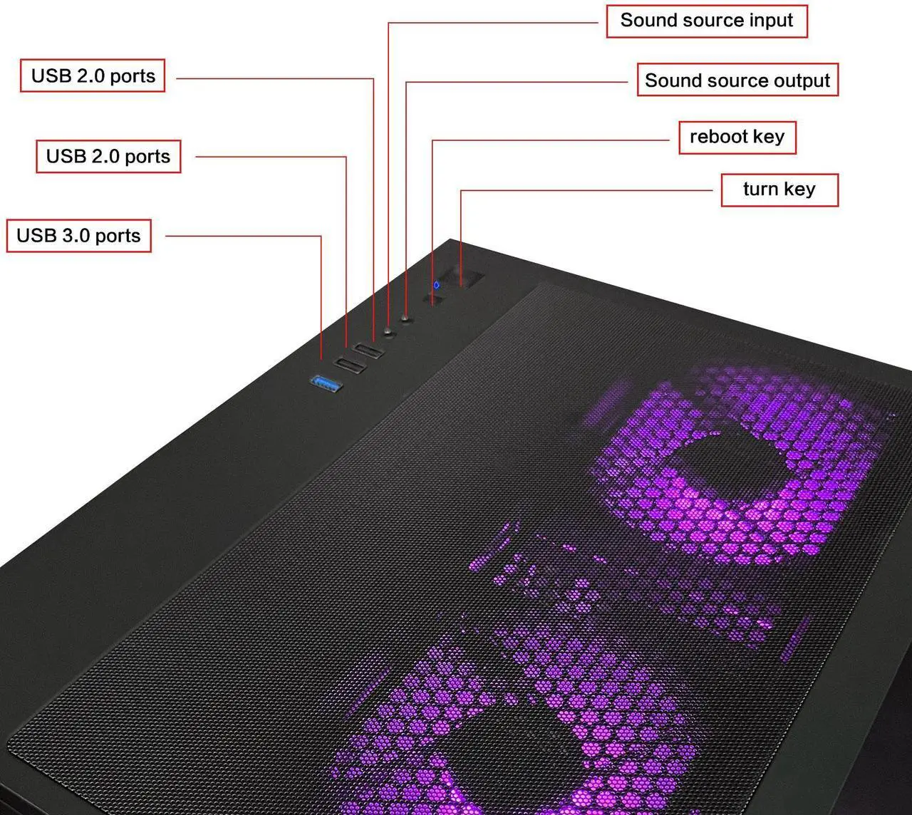 Alt view image 6 of 7 - AOACE Gaming PC Desktop INTEL Core i5 14400F 2.5 GHz, NVIDIA RTX 5060 8G DLSS 4, 32GB DDR4 RAM 3200MHz,1TB NVMe PCIe4.0, Wi-Fi6E, Game Design Office console,Sea View Room,Windows 11 Home 64-bit
