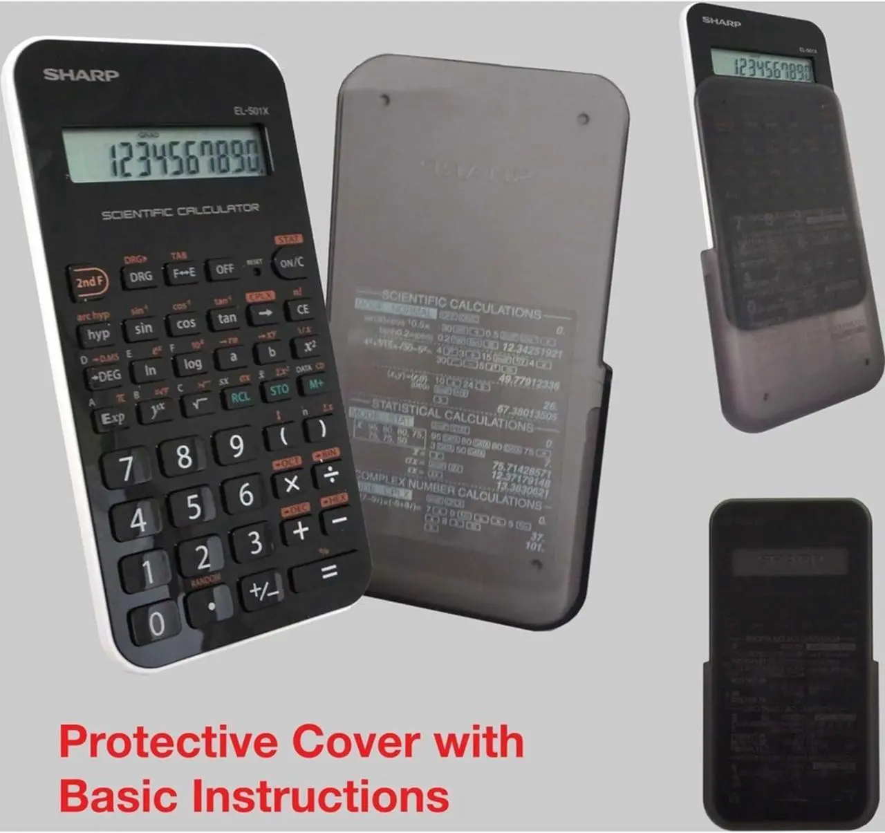 Alt view image 3 of 4 - Sharp Calculators EL-501X2B-WH Engineering / Scientific / Math Calculator  146 Functions / 10+2 Digit / 3 Digit Separator / Battery Powered