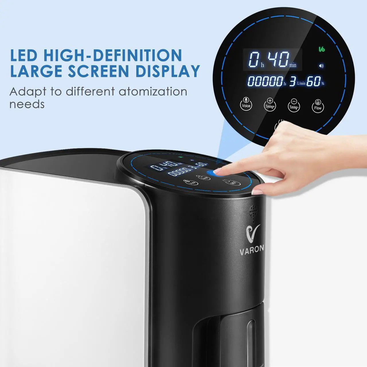 Alt view image 4 of 14 - MONPORT Dual Voltage Oxygen Concentrator for Home & Travel - Adjustable 1-7L/min Flow, Built-in Nebulizer System, Ultra Quiet 42dB with LCD Display & Remote Control