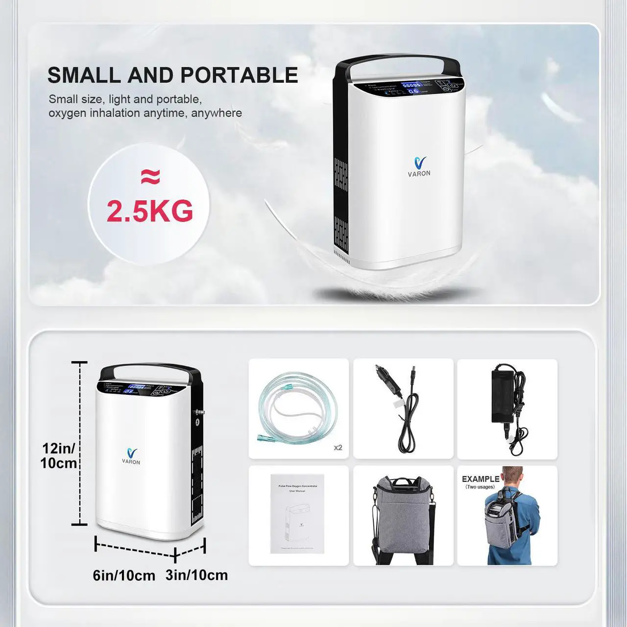 Alt view image 5 of 7 - Monport | Multifunctional Home Health Organizer: Oxygen Concentrator w/Timer, SOS, 72Hrs Continuous Use, Low Noise 42dB