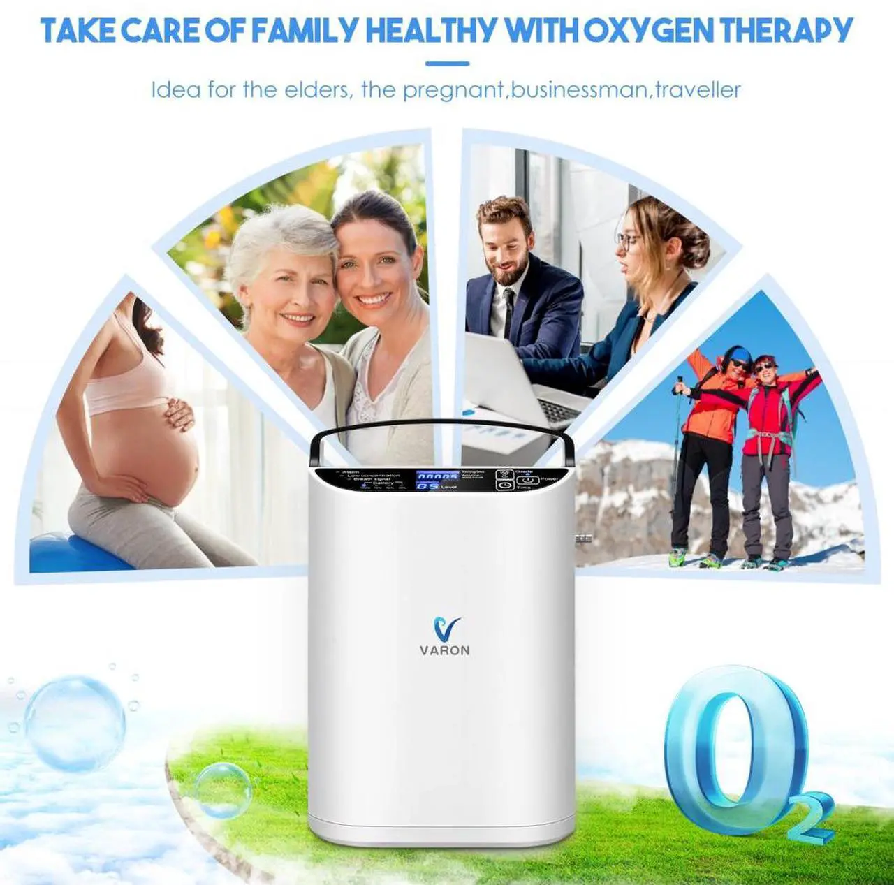 Alt view image 2 of 7 - Monport | Multifunctional Home Health Organizer: Oxygen Concentrator w/Timer, SOS, 72Hrs Continuous Use, Low Noise 42dB