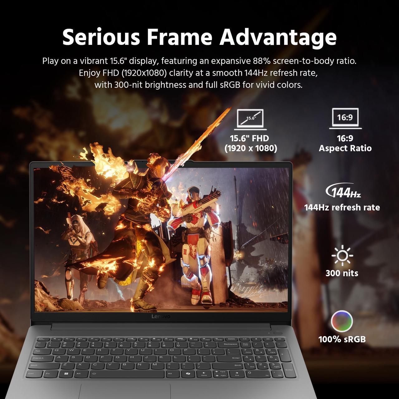 Alt view image 4 of 7 - Lenovo LOQ Essential 15.6" Gaming Laptop, 144Hz FHD IPS Display, 16GB DDR5, 512GB PCIe SSD, Intel i5-12450HX, NVIDIA GeForce RTX 2050 Graphics, Win 11, Wi-Fi 6, Gray, 128GB Docking Station Set