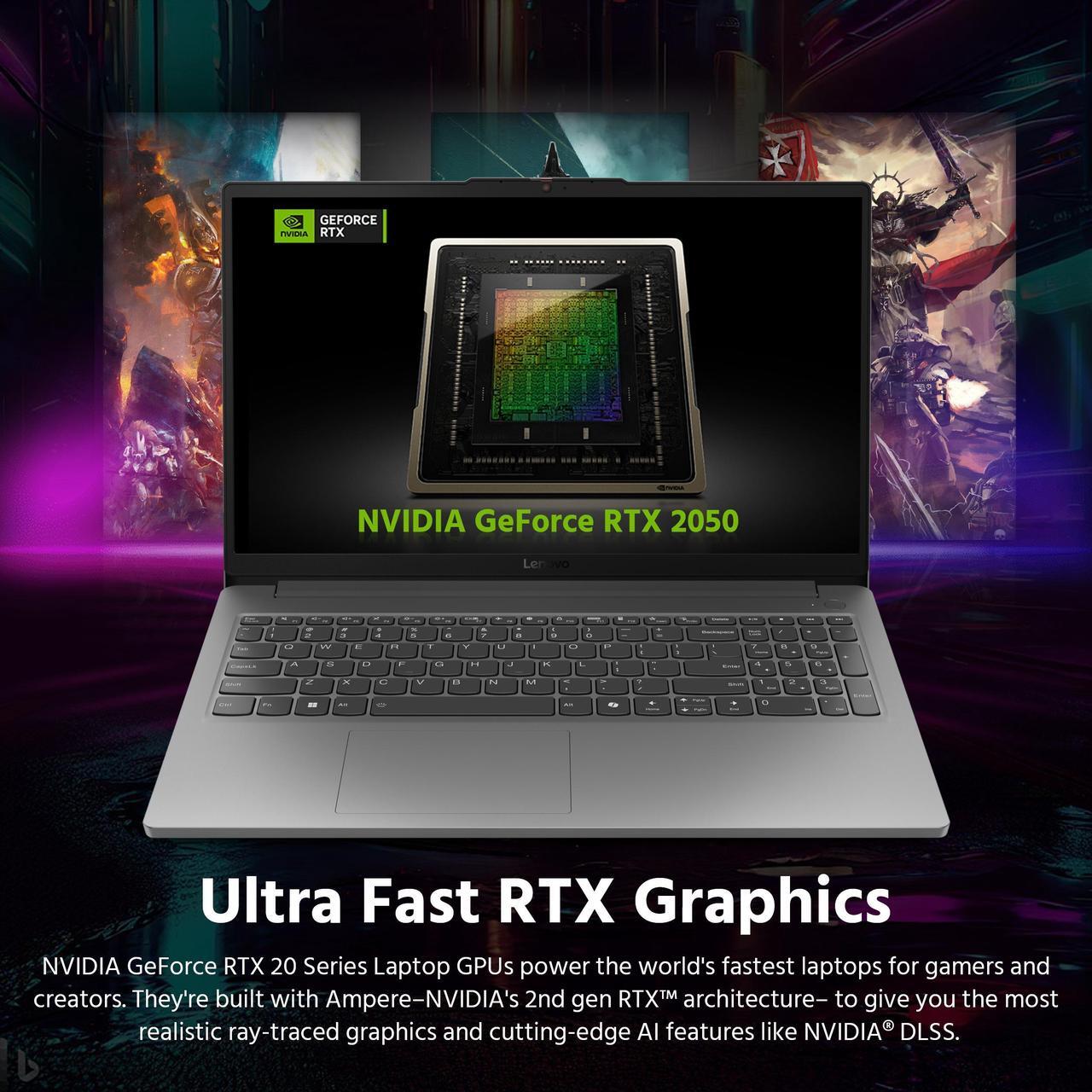 Alt view image 5 of 7 - Lenovo LOQ Essential 15.6" Gaming Laptop, 144Hz FHD IPS Display, 16GB DDR5, 512GB PCIe SSD, Intel i5-12450HX, NVIDIA GeForce RTX 2050 Graphics, Win 11, Wi-Fi 6, Gray, 128GB Docking Station Set