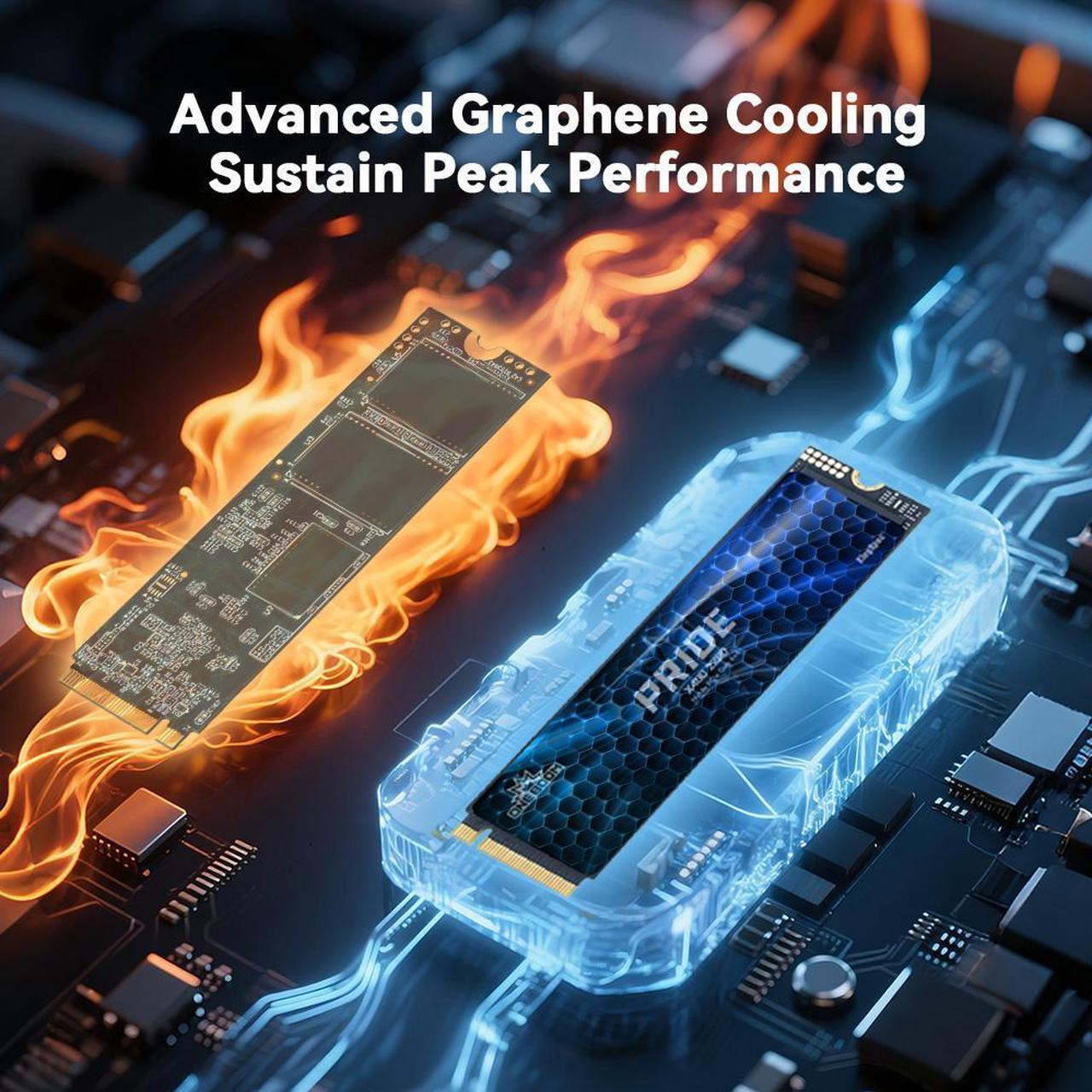 Alt view image 4 of 6 - ONEBOOM X400 2280 1TB M.2 NVMe PCIe 4.0 Gaming SSD, Speed Up to 7400MB/s, 3D NAND TLC, Internal Solid State Disk Compatible for PS5, M.2 2280 with Heatsink 1TB