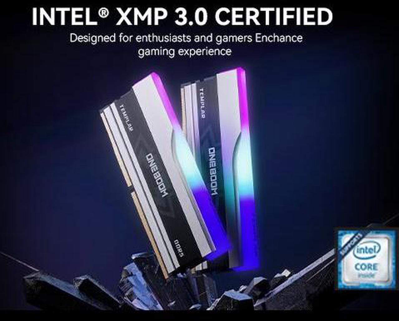 Alt view image 2 of 7 - ONEBOOM TEMPLAR DDR5 RGB 32GB (2 x 16GB) 288-Pin DIMM PC RAM 6000 (PC5 48000) Desktop Gaming Memory with Heatsink