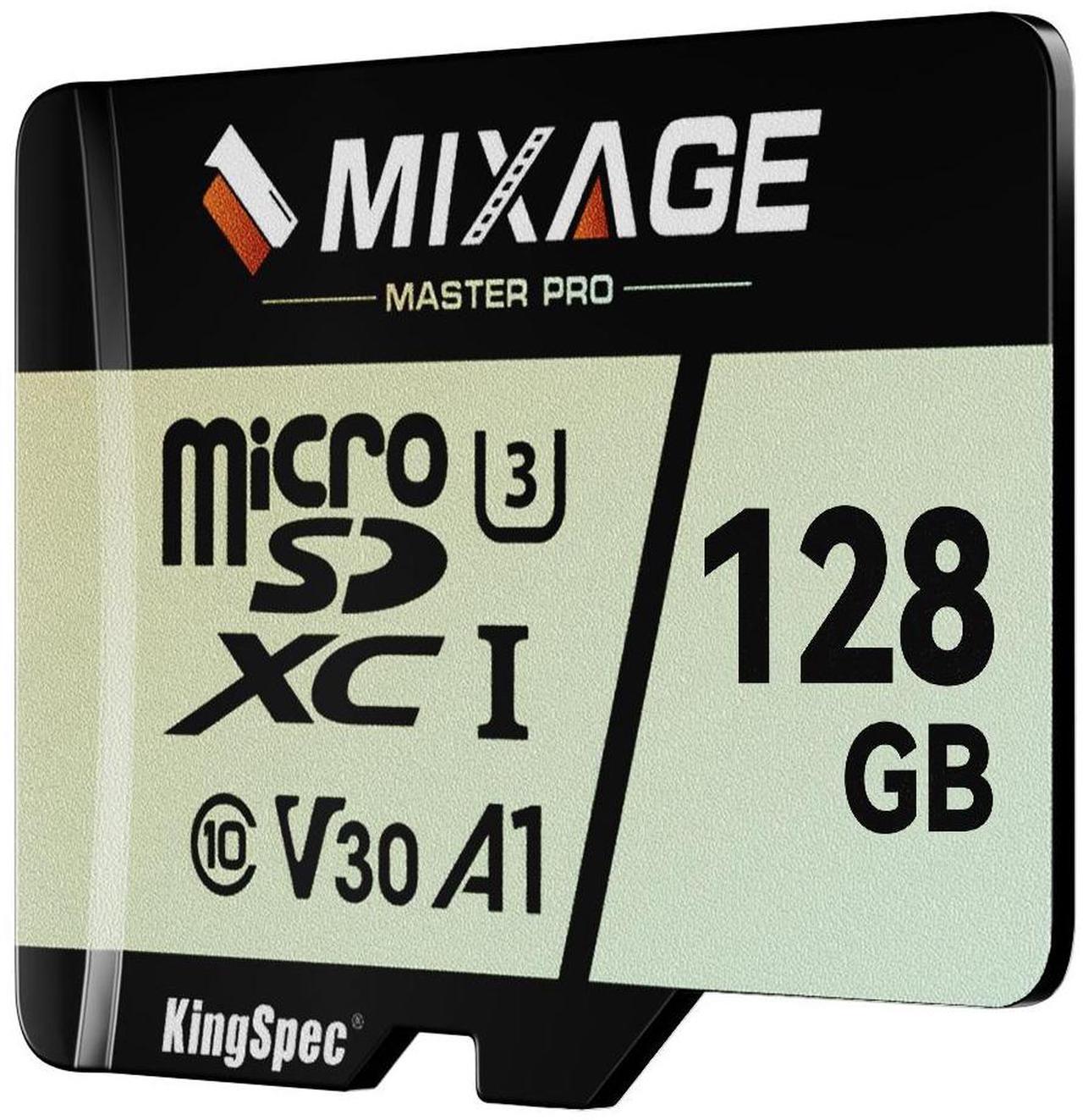 Alt view image 2 of 6 - MIXAGE 128GB microSDXC Memory Cards, UHS-I, V30, A1, 4K UHD Micro SD Card, Speed Up to 175MB/s, 3D NAND Flash MicroSD 128GB 1 Pack