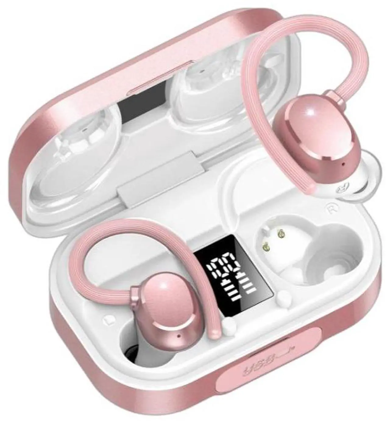 Alt view image 5 of 5 - Q25 sports Bluetooth headphones, TW's ower-ear type,digital display, noise reduction,inteligent Bluetooth,touch
control, true wireless