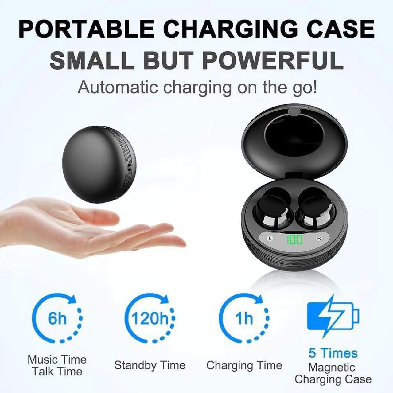 Alt view image 2 of 5 - Q16 in-ear Bluetooth headphones offer high sound qua lity, comfortable wearing, Bluetooth smart touch control, and