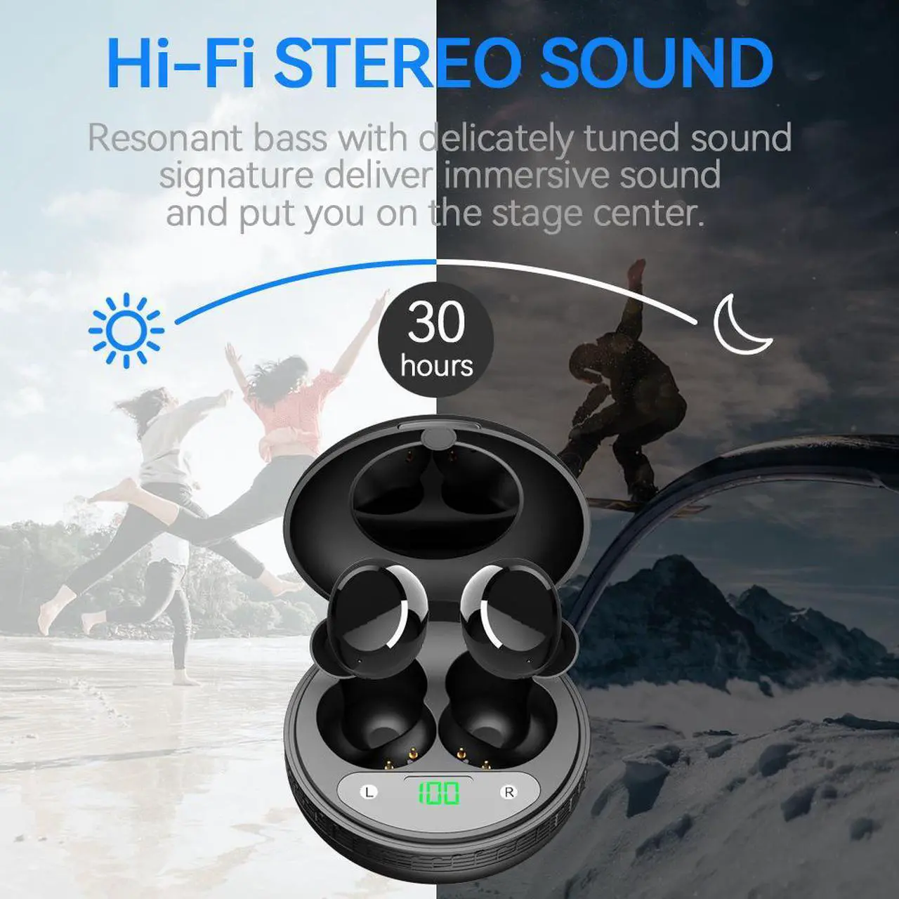 Alt view image 3 of 5 - Q16 in-ear Bluetooth headphones offer high sound qua lity, comfortable wearing, Bluetooth smart touch control, and