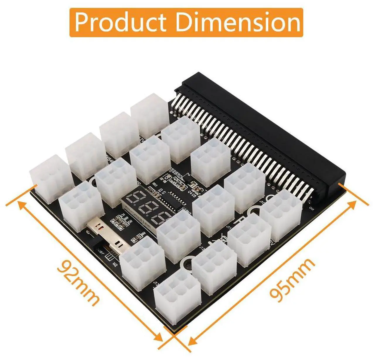 Alt view image 3 of 5 - Fully compatible upgraded model-Server powersupply with 64-pin converted to 6-pin graphics cardpowerboard with 12Vand 17 portsfordisplay powersupply.