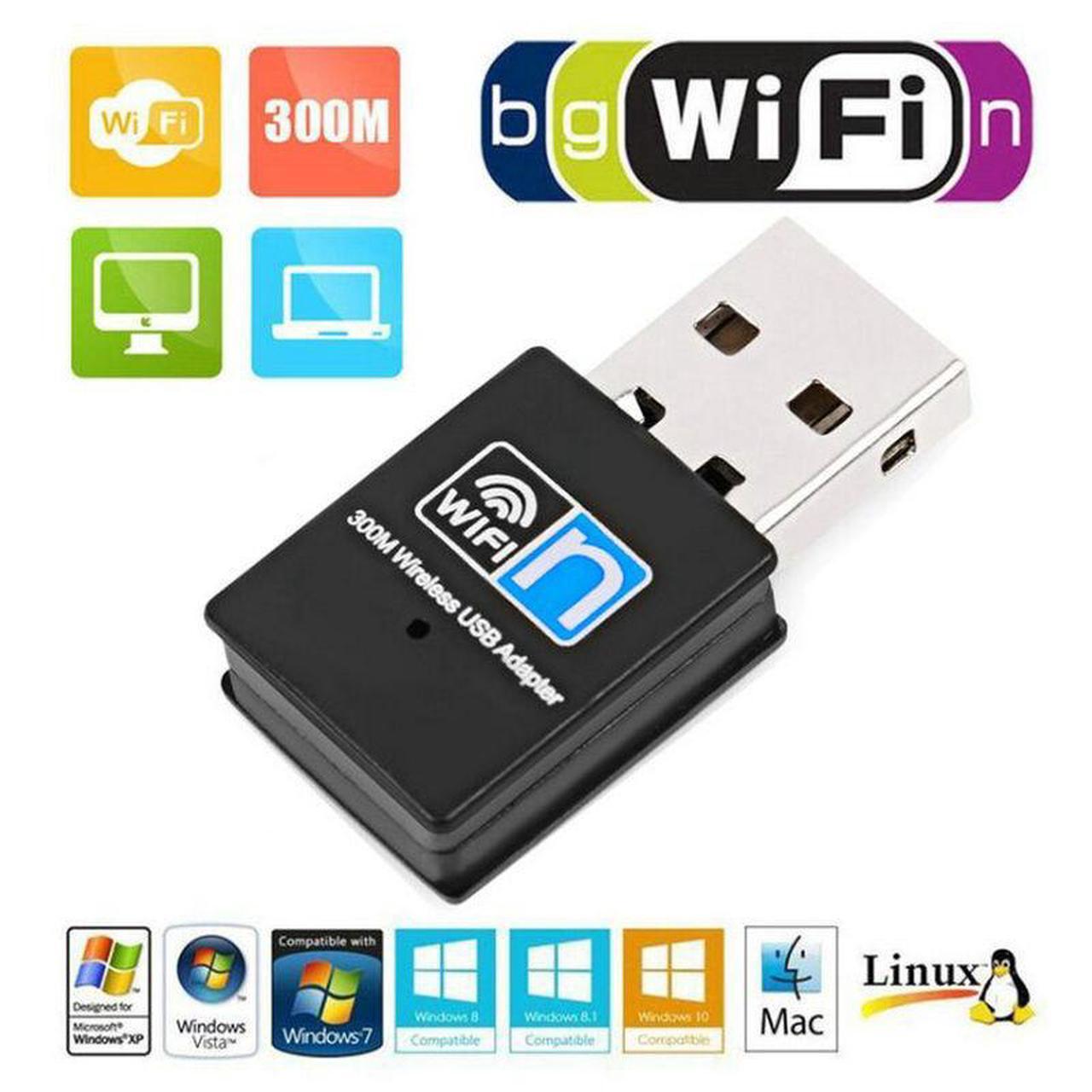 Alt view image 4 of 5 - USB wireless network card, 300M WiFl wireless receiver, external mini wireless network card adapter RTL8192