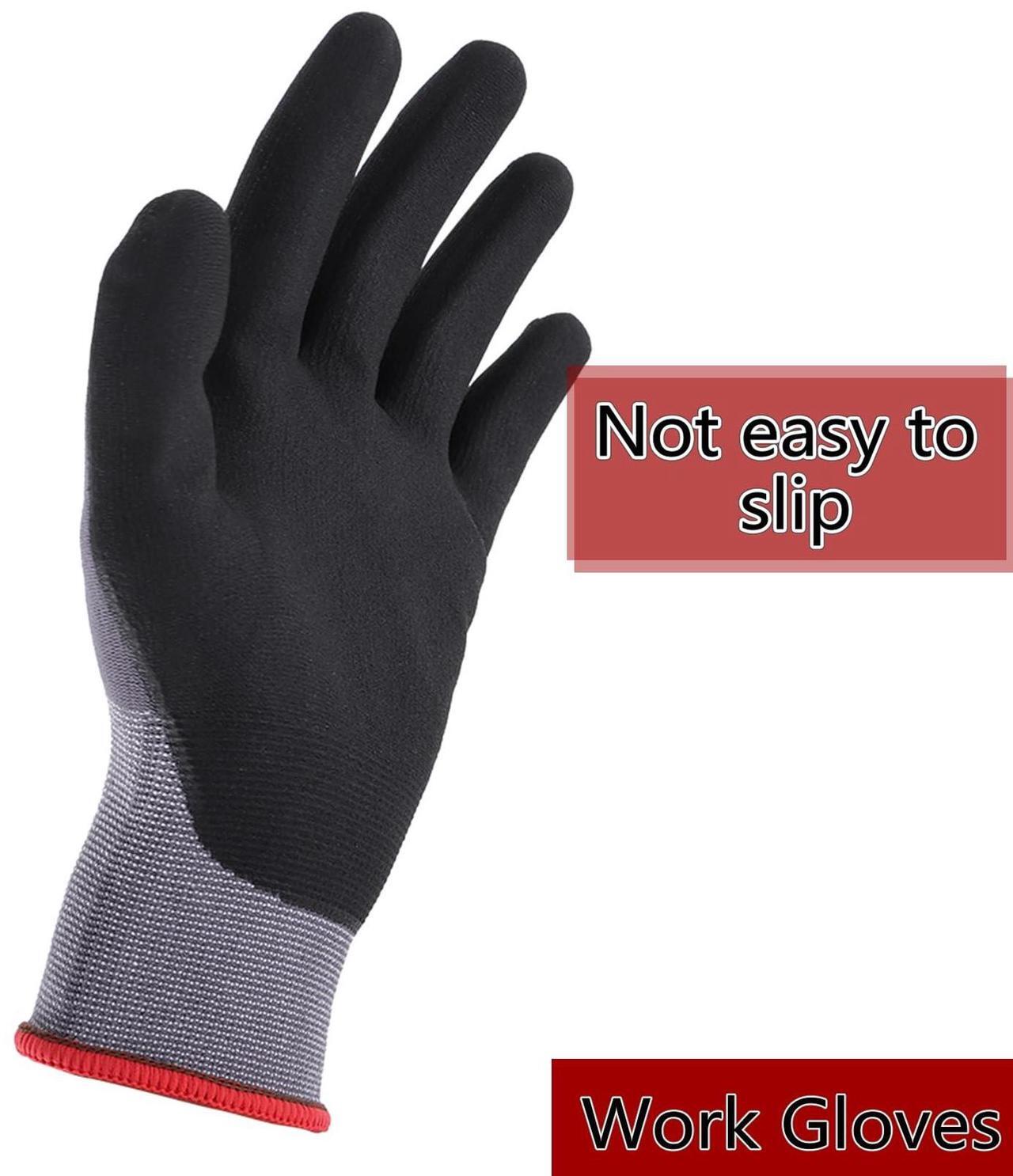 Alt view image 4 of 7 - findmall 3 Pairs Large Work Gloves Seamless Knit Glove Gardening Gloves Women Men Fit for Warehousing and Logistics, Construction Sites, Horticultural Planting