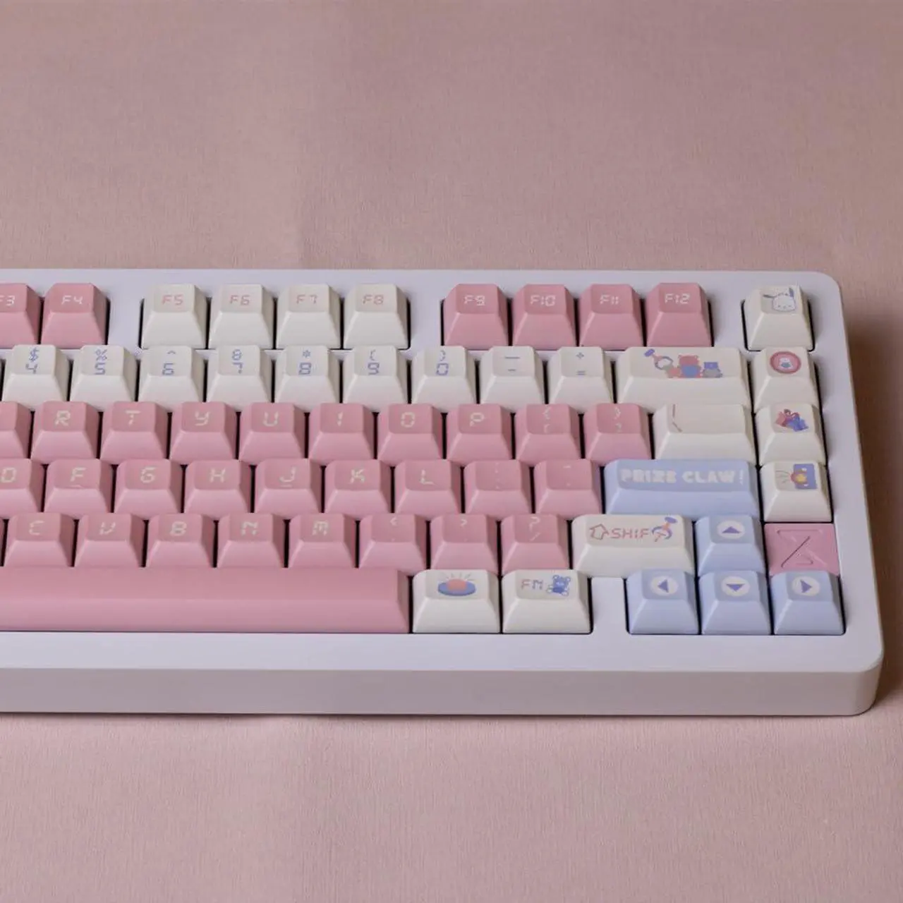 Alt view image 5 of 5 - 142 Keys Doll Machine Theme Keycap KCA Profile PBT DYE Subbed Pink Cute Key Caps for Outemu Cherry Mx Switches Mechanical Keyboard