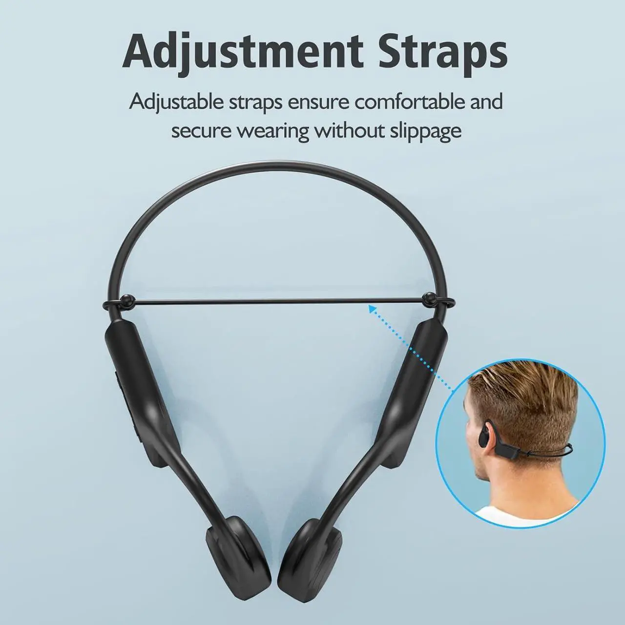Alt view image 2 of 5 - SilisoundTek Bone Conduction Swimming Headphones,Waterproof IP68,Wireless Bluetooth 5.3 Earphones with Microphone, Built-in 32GB MP3 Open Ear Bluetooth Headphones for Running,Swimming,Diving (Brown)
