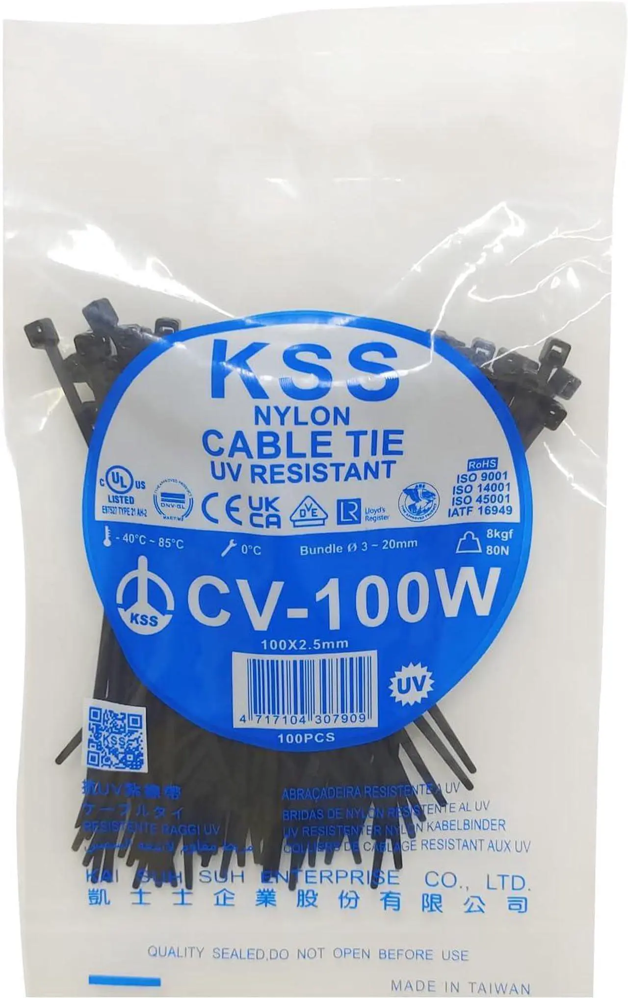 Main image of Kss Zip Ties Outdoor 200 Pack Uv Resistant Cable Ties 4 Inch Black Small Tie Wraps Weatherproof & enduring Zipties Multi-Purpose Heavy Duty Zip Ties For Industrial And Privacy Fence