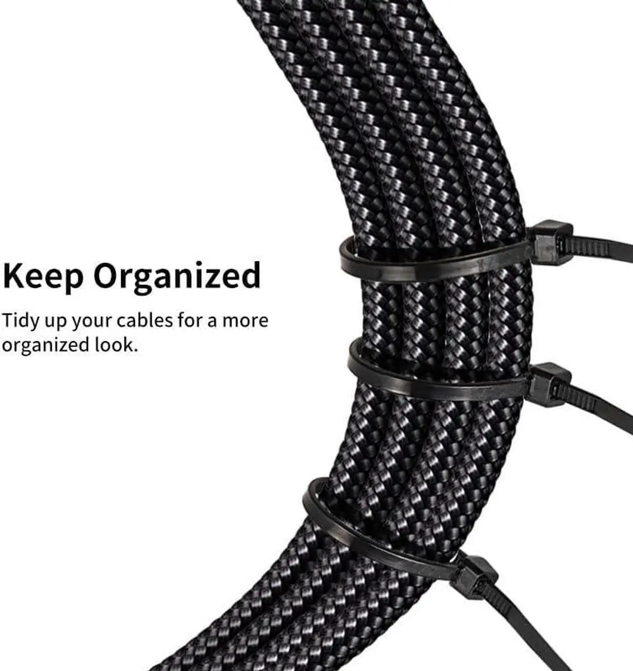 Alt view image 3 of 6 - Kss Zip Ties Outdoor 200 Pack Uv Resistant Cable Ties 4 Inch Black Small Tie Wraps Weatherproof & enduring Zipties Multi-Purpose Heavy Duty Zip Ties For Industrial And Privacy Fence