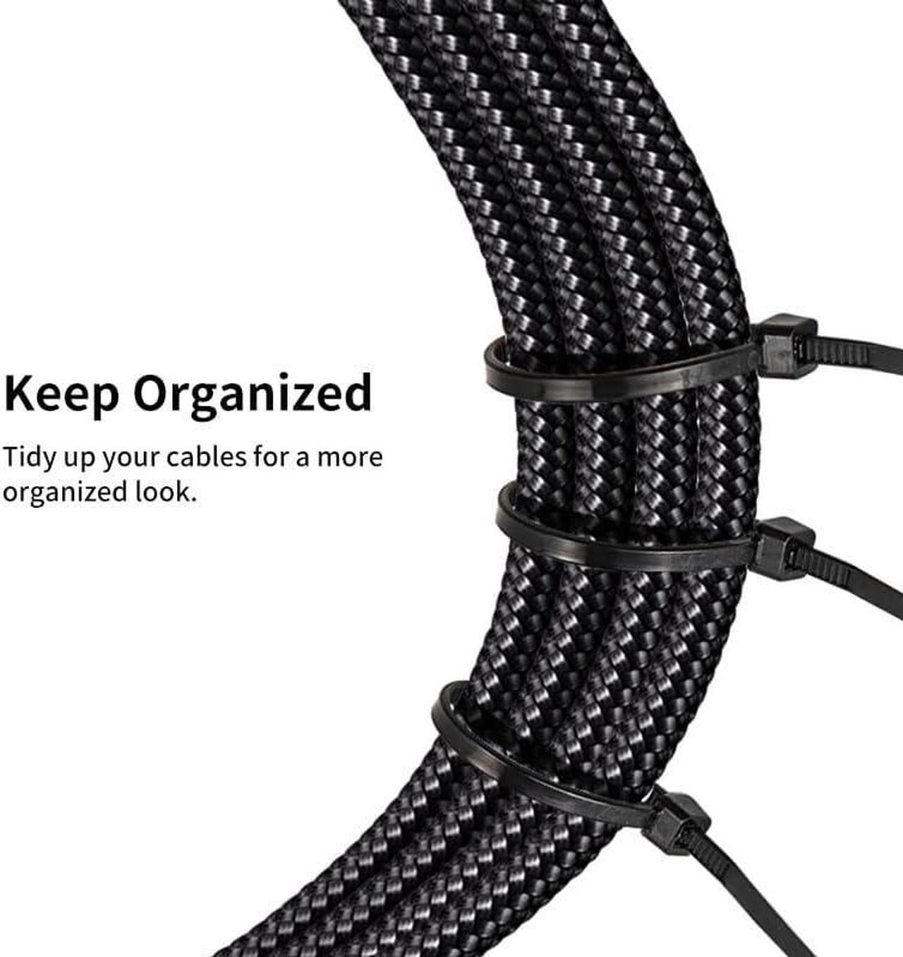 Alt view image 3 of 6 - Kss Zip Ties Outdoor 200 Pack Uv Resistant Cable Ties Heavy Duty Zip Tie 8 Inch Black Small Zipties Multi-Purpose Zip Ties With 50 Pounds Tensile Strength For Indoor And Outdoor Use