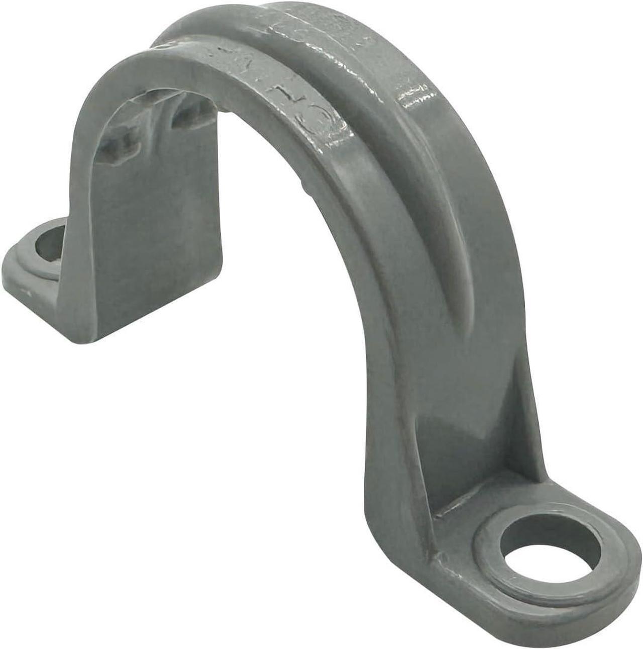 Main image of Arborix PVC Pipe Strap Conduit Clamp 3/4 Inch Plastic Pipe Clamp Pipe Mounting Bracket with 2 Holes for PVC Pipes, Conduit, and Cables, Gray, 40 PCs