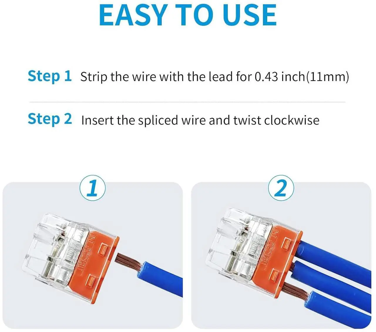Alt view image 3 of 6 - Arborix Push-in Wire connectors Nuts 10pcs terminals UL Listed Quick Connect connectors kit Low Voltage Wire Electrical connectors for Wiring 3 Port Connectors Assortment Kit 24-14 AWG