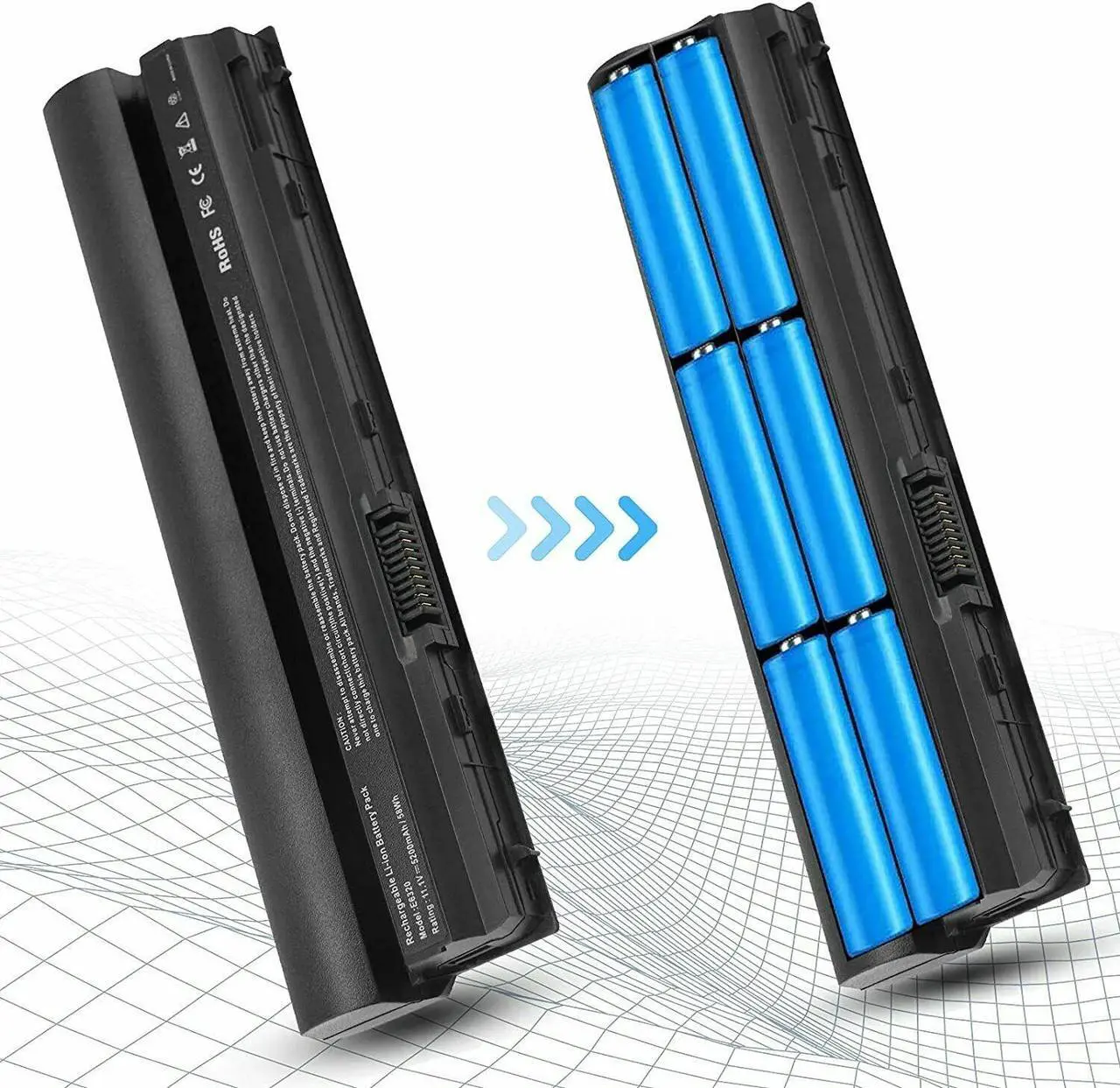 Alt view image 6 of 6 - Tronovia Battery for Dell Latitude E6320 E6220 E6120 E6230 E6330 E6430s J79X4 RFJMW 11.1V