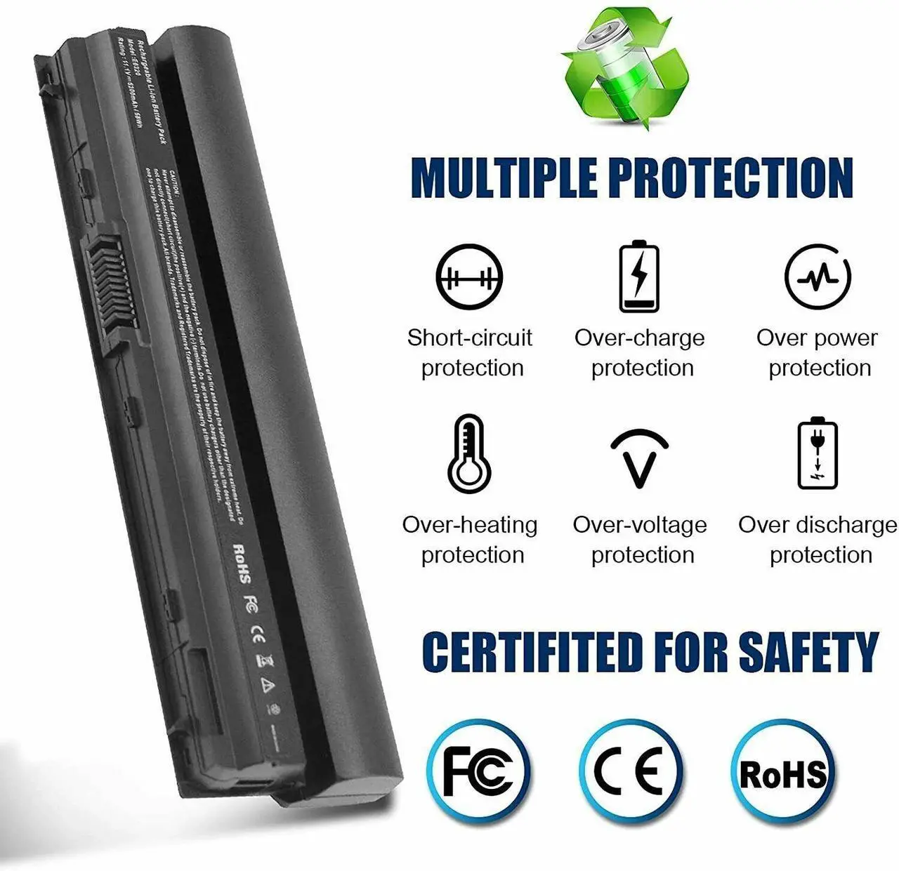 Alt view image 5 of 6 - Tronovia Battery for Dell Latitude E6320 E6220 E6120 E6230 E6330 E6430s J79X4 RFJMW 11.1V