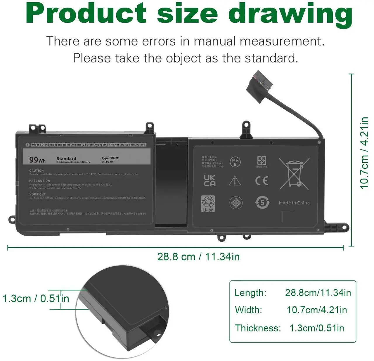 Alt view image 3 of 6 - Tronovia 9NJM1 Battery For Dell Alienware 15 R3 R4 17 R4 R5 P31E001 P31E002 0546FF 44T2R