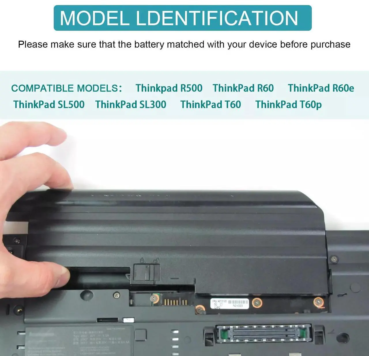 Alt view image 3 of 5 - Tronovia 9 Cell 7800mAh Battery for IBM Lenovo ThinkPad T61 T61p T60 R61 R61i R60 T500 W500