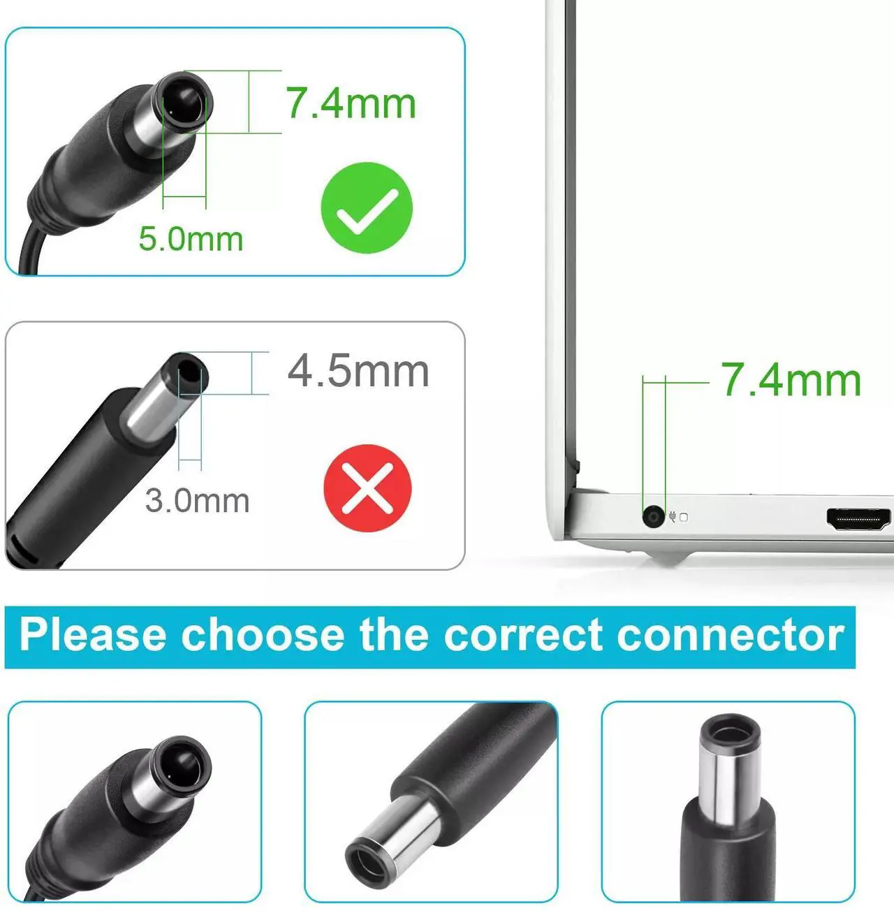 Alt view image 5 of 6 - Tronovia For Dell Latitude E5570 P48F001 Laptop 90W Charger AC Adapter Power Supply Cord